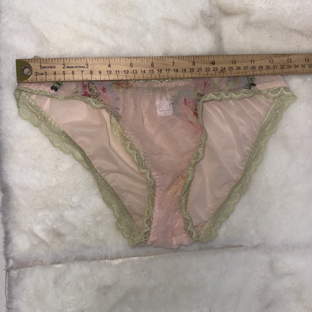 Vtg Y2K Victoria's Secret 100% Silk Set Floral Milkmaid Babydoll Chemise Slip S - Picture 9 of 16